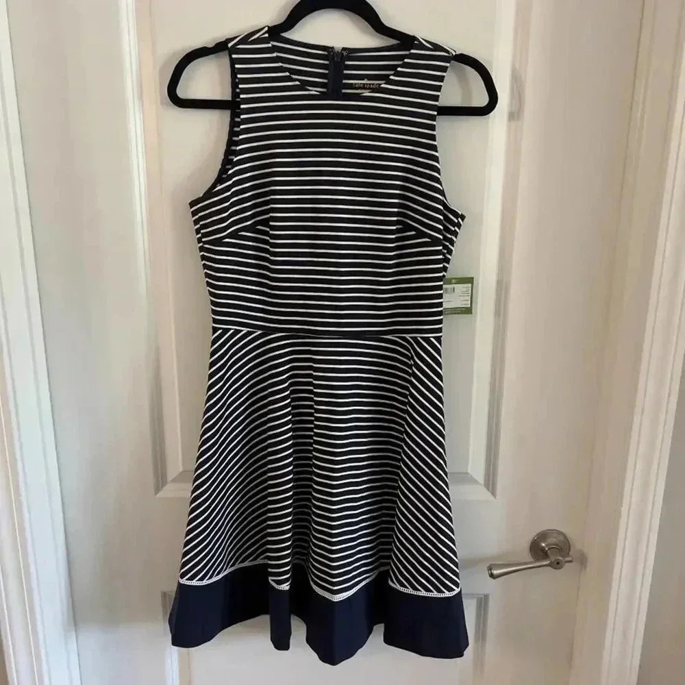 NWT Kate Spade Broome Street Stripe Ponte Dress – Size 4 - Picture 2 of 7
